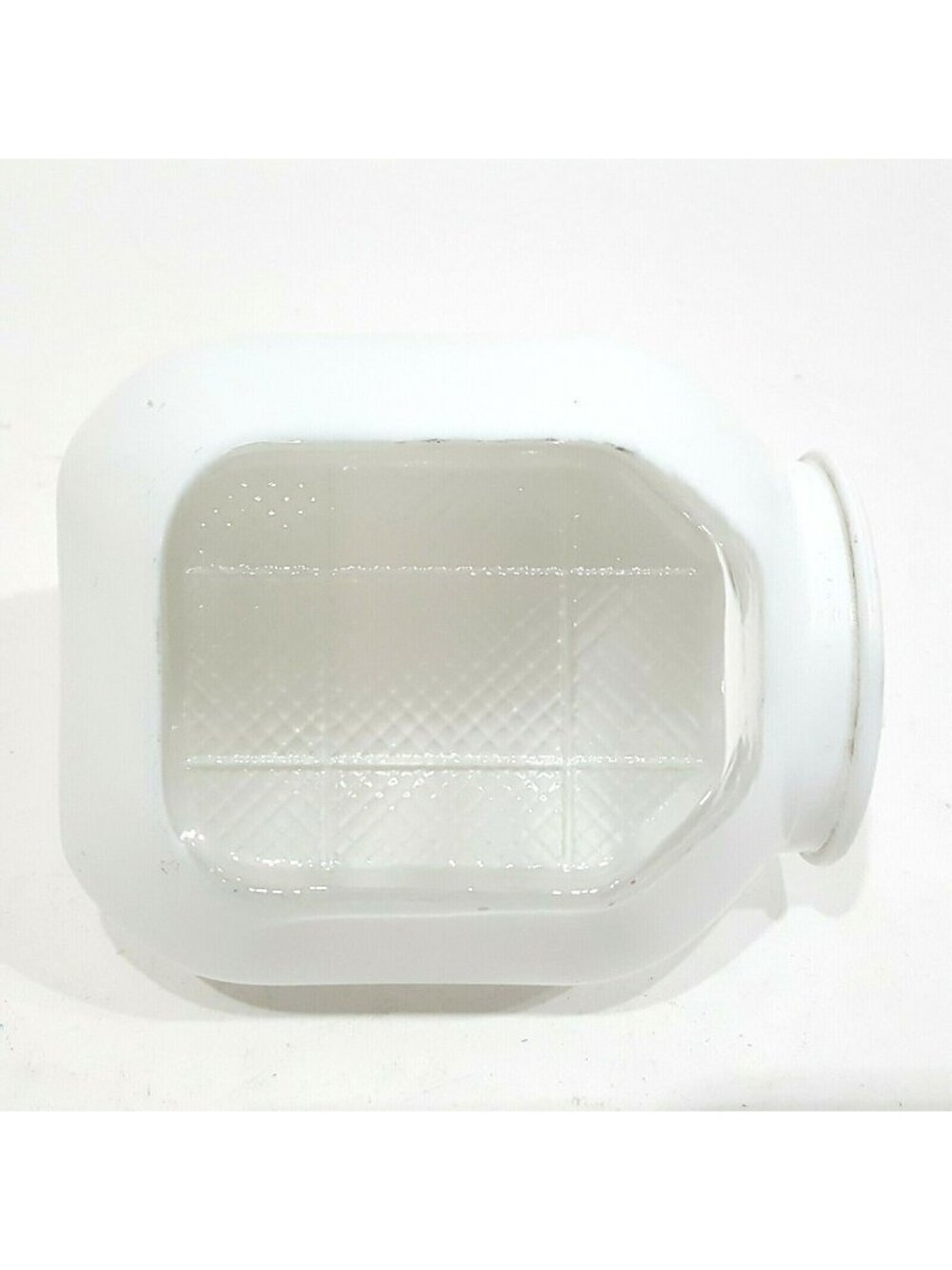 Vintage Glass Light Shade Fixture Hexagon White Frosted Block Indoor Outdoor